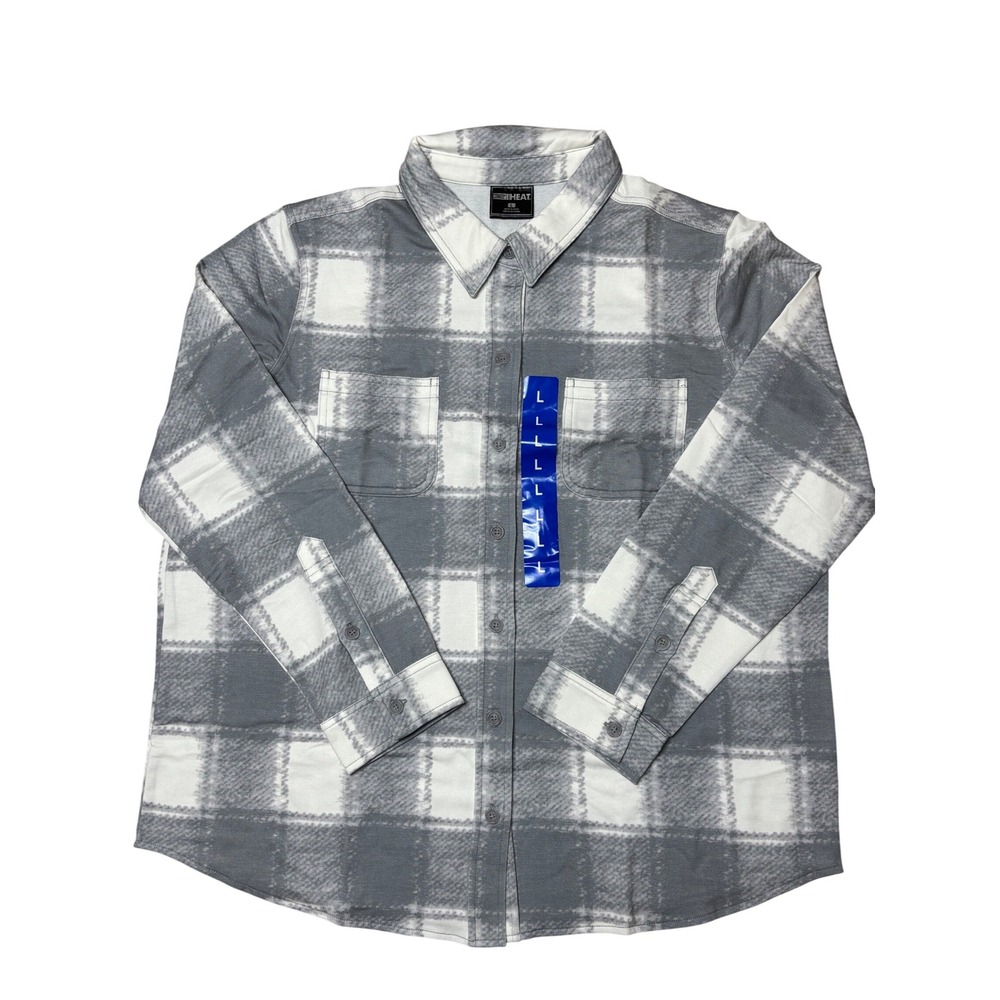 Brand New 32 Degrees Women's Plaid Flannel Shirt Gray White Size Large Cozy
